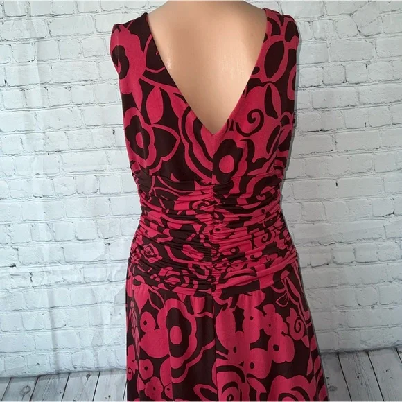 Maggy Boutique Red & Brown Floral Dress size 8 - Picture 7 of 9